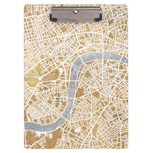 Vergoldete Stadt-Karte von London Klemmbrett (Vorderseite)