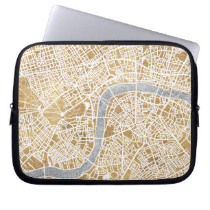 Vergoldete Stadt-Karte von London Laptopschutzhülle