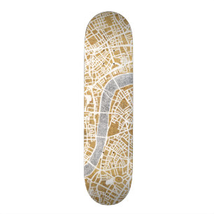 Vergoldete Stadt-Karte von London Skateboard