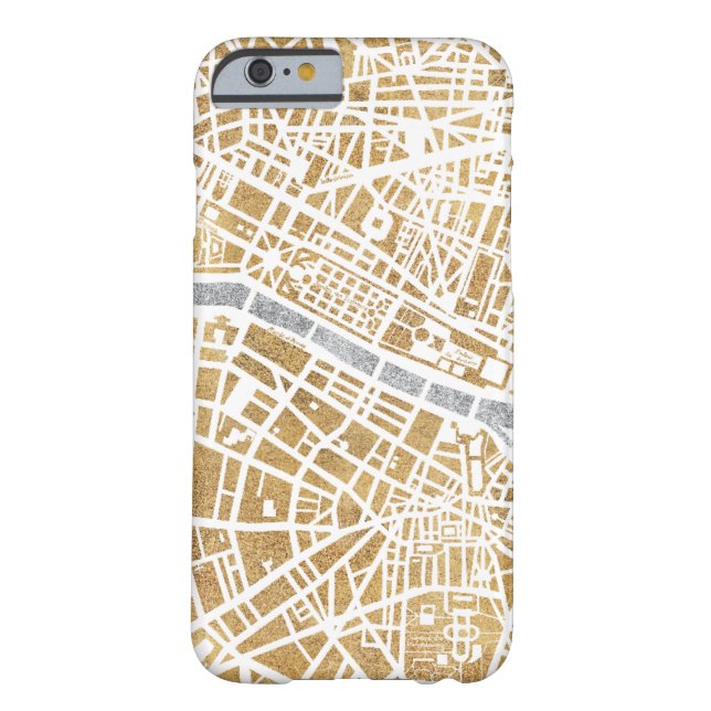 Vergoldete Stadt-Karte von Paris Case-Mate iPhone Hülle (Rückseite)