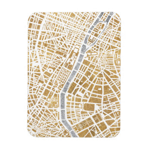Vergoldete Stadt-Karte von Paris Magnet