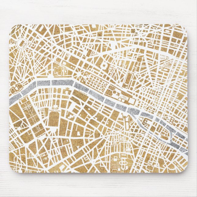 Vergoldete Stadt-Karte von Paris Mousepad (Vorne)