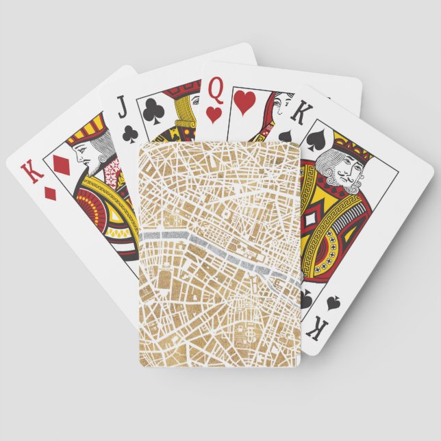 Vergoldete Stadt-Karte von Paris Spielkarten (Rückseite)
