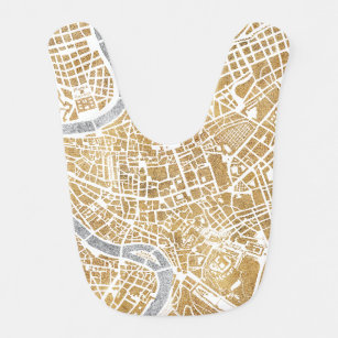 Vergoldete Stadt-Karte von Rom Babylätzchen