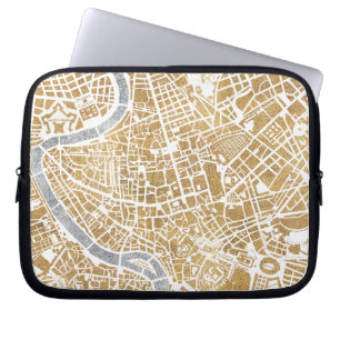 Vergoldete Stadt-Karte von Rom Laptopschutzhülle