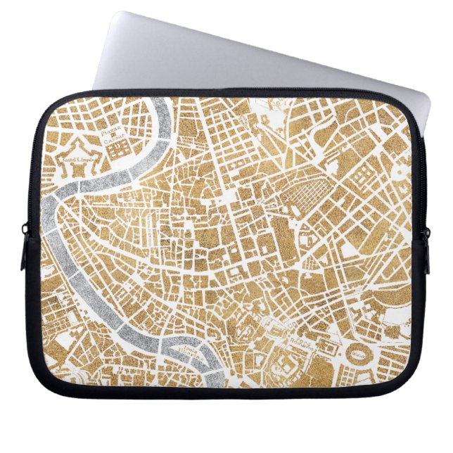 Vergoldete Stadt-Karte von Rom Laptopschutzhülle (Vorderseite)