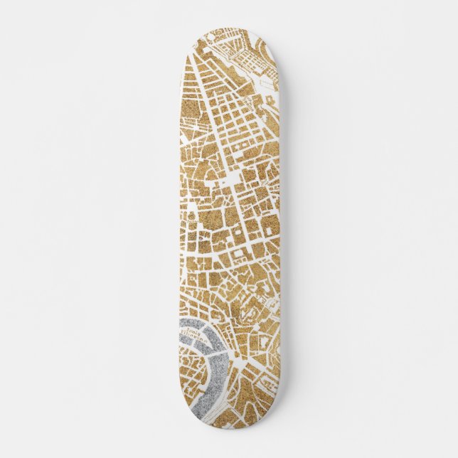 Vergoldete Stadt-Karte von Rom Skateboard (Vorne)