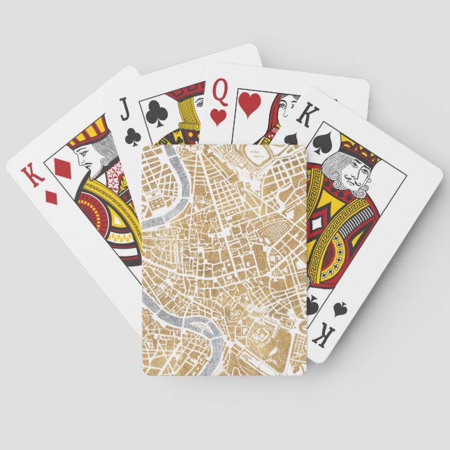 Vergoldete Stadt-Karte von Rom Spielkarten (Rückseite)