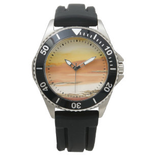 Vergoldeter abstrakter Druck v2 des Bernstein-I Armbanduhr