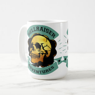 Vergoldetes Totenkopf-Höllenaufwiegler-Abenteuer Kaffeetasse