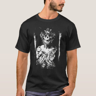 Vergrabener Skelett Ahornblätter Okkult Gothic Sat T-Shirt