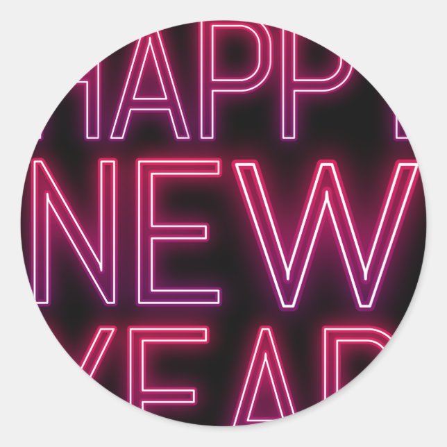 Vergrößern der Lila Gradienten im neuen Jahr Runder Aufkleber (Vorderseite)