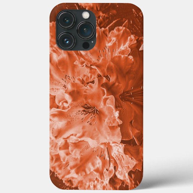 Vergrößerte Blume mit leichter Erleichterung, brau Case-Mate iPhone Hülle (Rückseite)
