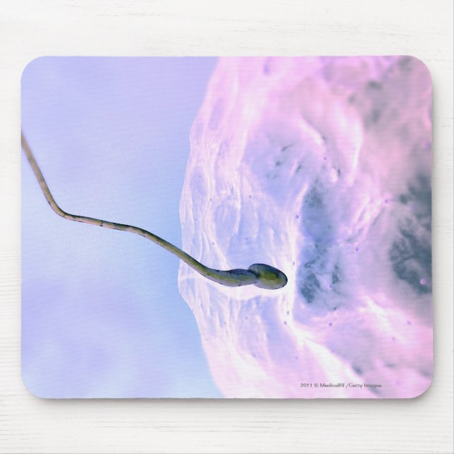 Vergrößerter Blick auf Samenzellen, die ein Ei Mousepad (Vorne)