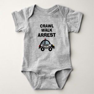 Verhaften beim Krabbeln und Laufen süßes Polizeiau Baby Strampler
