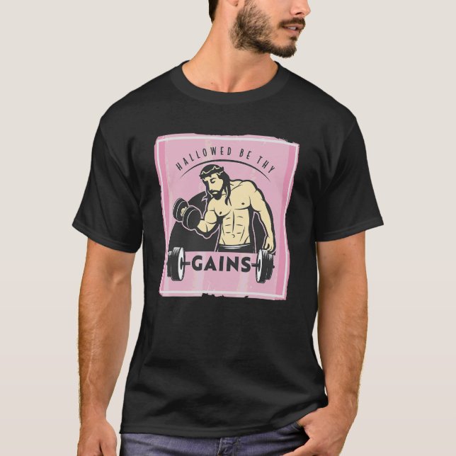 Verhaftet werden, ihr gewinnt Muskel Jesus Gewicht T-Shirt (Vorderseite)