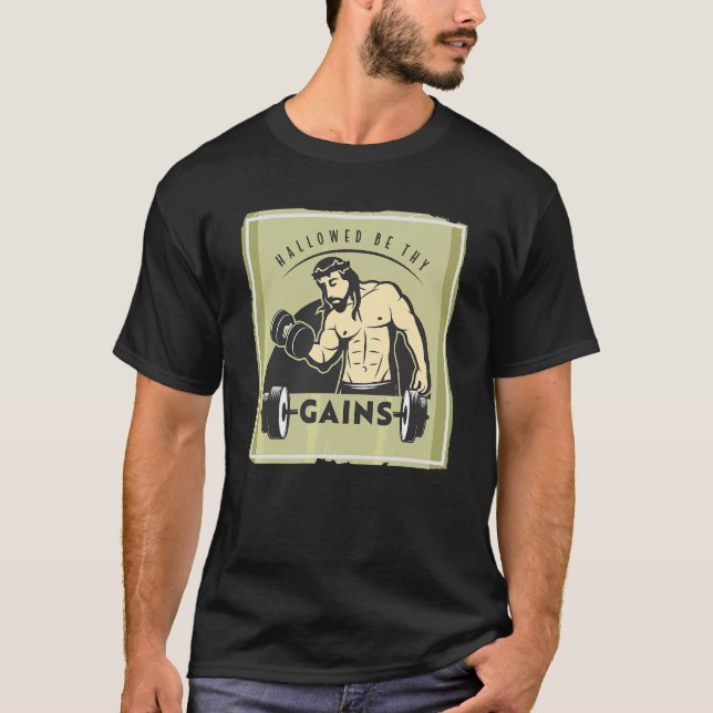 Verhaftet werden, ihr gewinnt Muskel Jesus Gewicht T-Shirt (Vorderseite)