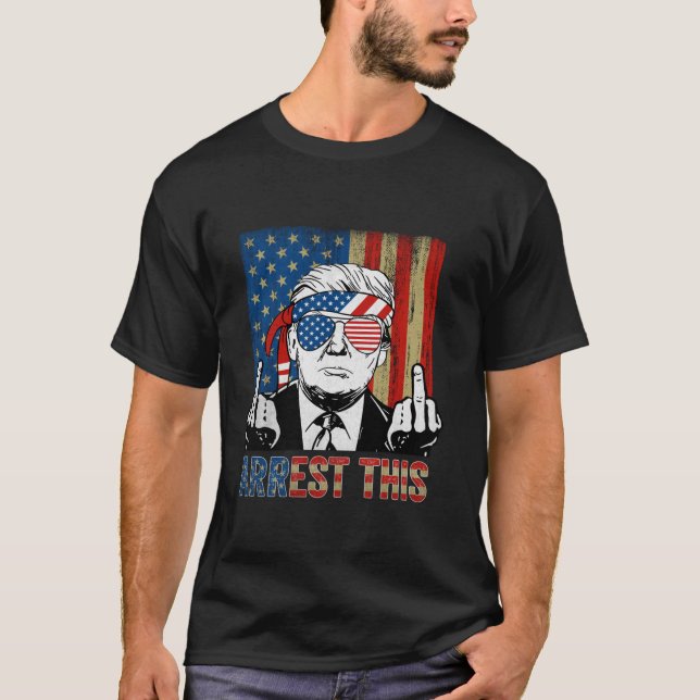 Verhaftung dieser amerikanischen Flagge Funny Trum T-Shirt (Vorderseite)