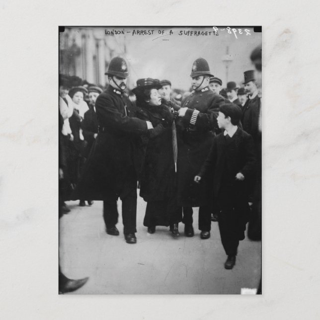 Verhaftung eines Suffragette in London England c 1 Postkarte (Vorderseite)