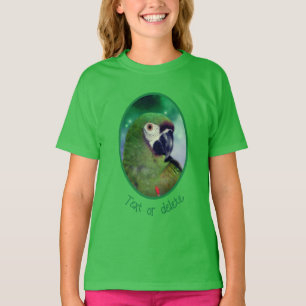 Verhaltensauffälliger Ara-Papagei Nahaufnahme Pers T-Shirt