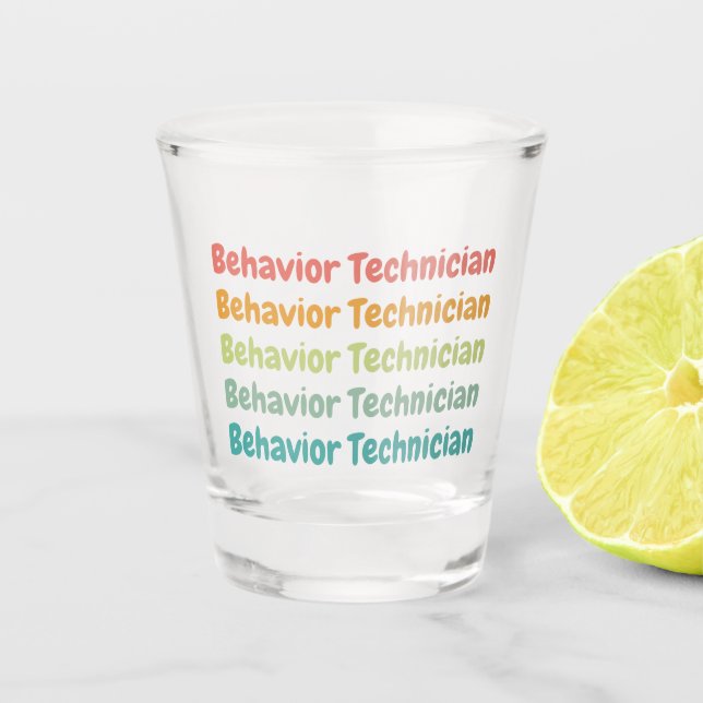 Verhaltensforscher RBT Verhalten Tech Retro Schnapsglas (Vorderseite)