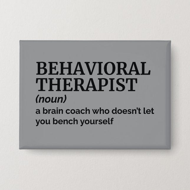 Verhaltenstherapie Beruflicher Spaß Definition Button (Vorderseite)