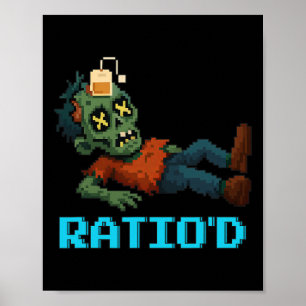 Verhältnis Pixelierter Zombie-Gamer Teag Npc Hallo Poster