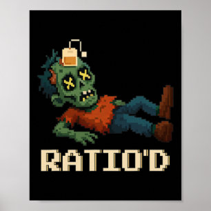 Verhältnis Pixeliger Zombie-Gamer Teag Npc Hallowe Poster