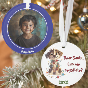 Verhandlungen mit dem unartigen Welpen-Weihnachtsm Ornament