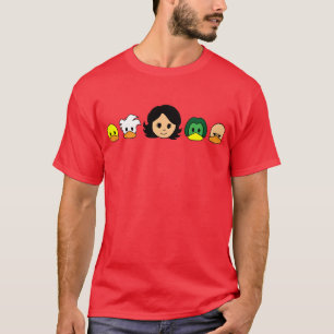 Verhärtete Comic-niedliches T-Shirt