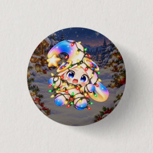 Verhedderte Weihnachtslichter Pastell-Knopf - Süße Button