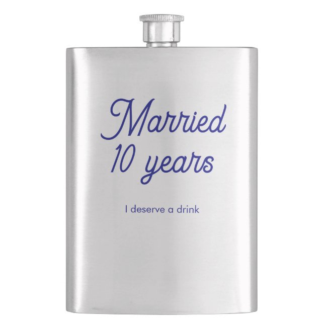 Verheiratet 10 Jahre Flachmann (Vorderseite)