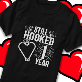 Verheiratet 1 Jahr Angeln 1 Jahr Jubiläum T-Shirt