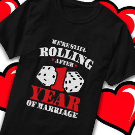 Verheiratet 1 Jahr Rolling Funny 1. Jubiläum T-Shirt