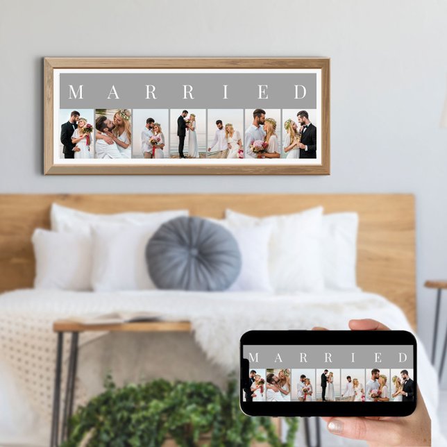 VERHEIRATET 7 Bild Grau und Weiß FotoCollage Poster (Von Creator hochgeladen)