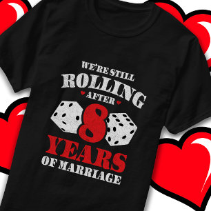 Verheiratet 8 Jahre Funny 8. Hochzeitstag T-Shirt