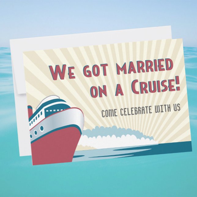 Verheiratet auf einer Kreuzfahrts-Hochzeitsfeier Einladung (Von Creator hochgeladen)