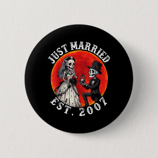 Verheiratet Est 2007 Skelett Braut Bräutigam 19. Button
