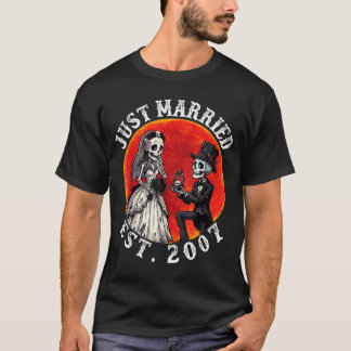 Verheiratet Est 2007 Skelett Braut Bräutigam 19. T-Shirt