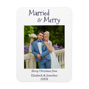 Verheiratet & froh Minimalistisches frisch verheir Magnet