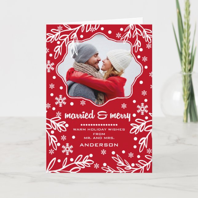 Verheiratet & fröhlich. Custom Foto Weihnachten (Vorderseite)