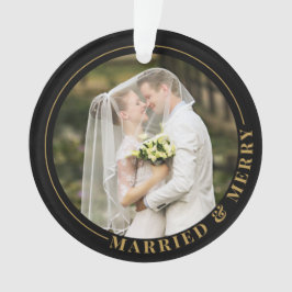 Verheiratet & fröhlich Erstes Weihnachtsfest Foto Ornament