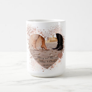 Verheiratet & Fröhlich Roségold Funkelnde Lichter Kaffeetasse