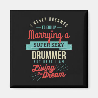 Verheiratet für Geschenke eines Drummers Magnet