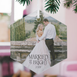 Verheiratet & hell Minimalistisch Modernes Hochzei Ornament Aus Glas