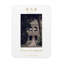 Verheiratet & hell Weihnachten Erstmaliges Newlywe Magnet