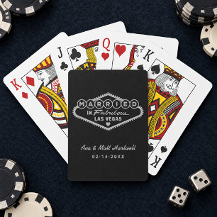 Verheiratet im fantastischen Las Vegas Schwarz Sil Spielkarten