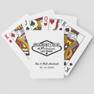 Verheiratet im fantastischen Las Vegas Weiß Schwar Spielkarten