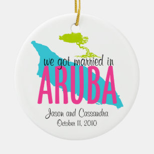 Verheiratet in Aruba-Verzierung Keramikornament