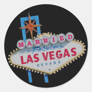 VERHEIRATET in fabelhaftem Las- Vegasaufkleber Runder Aufkleber